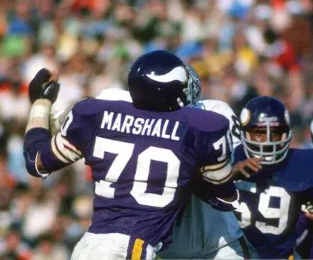 JIM MARSHALL Minnesota Vikings 1975 Home Throwback NFL Football Jersey 