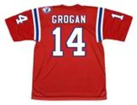 STEVE GROGAN New England Patriots 1984 Throwback Home NFL Football Jersey 