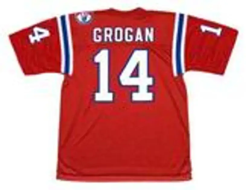 STEVE GROGAN New England Patriots 1984 Throwback Home NFL Football Jersey 