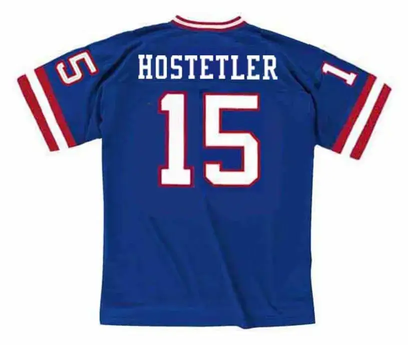 JEFF HOSTETLER New York Giants 1988 Throwback Home NFL Football Jersey 