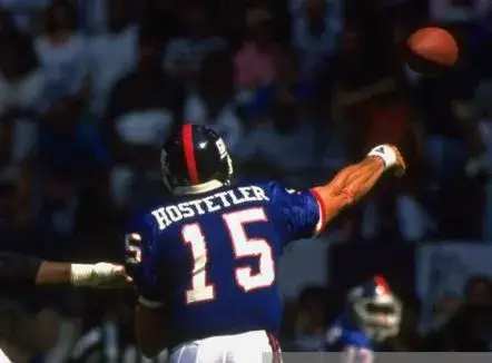 JEFF HOSTETLER New York Giants 1988 Throwback Home NFL Football Jersey 