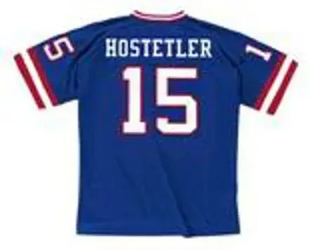 JEFF HOSTETLER New York Giants 1988 Throwback Home NFL Football Jersey 
