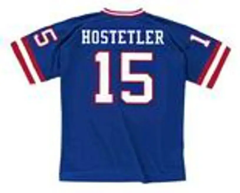 JEFF HOSTETLER New York Giants 1988 Throwback Home NFL Football Jersey 