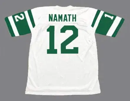 JOE NAMATH New York Jets 1970’s Away Throwback NFL Football Jersey 