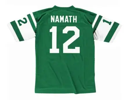 JOE NAMATH New York Jets 1970’s Home Throwback NFL Football Jersey 