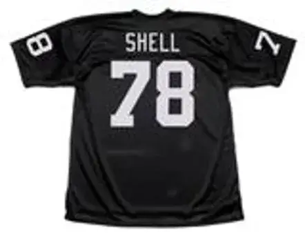 ART SHELL Oakland Raiders 1976 Throwback Home NFL Football Jersey 