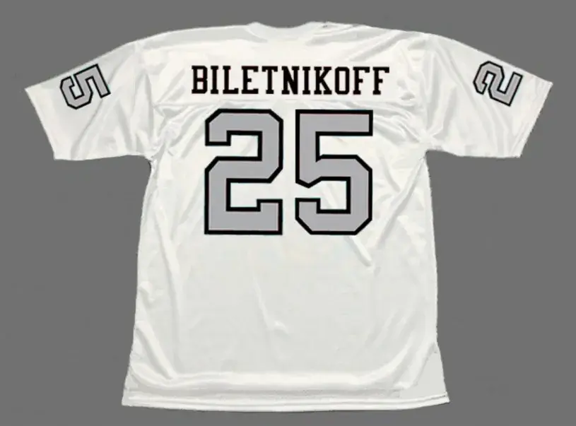 FRED BILETNIKOFF Oakland Raiders 1970 Away Throwback NFL Football Jersey 