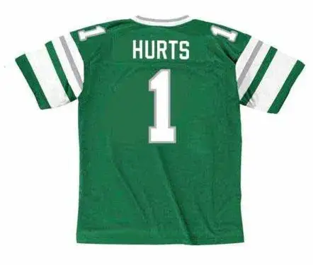 JALEN HURTS  Philadelphia Eagles 1980’s Home Throwback NFL Football Jersey 