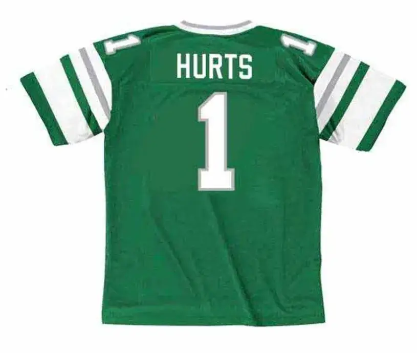 JALEN HURTS  Philadelphia Eagles 1980’s Home Throwback NFL Football Jersey 