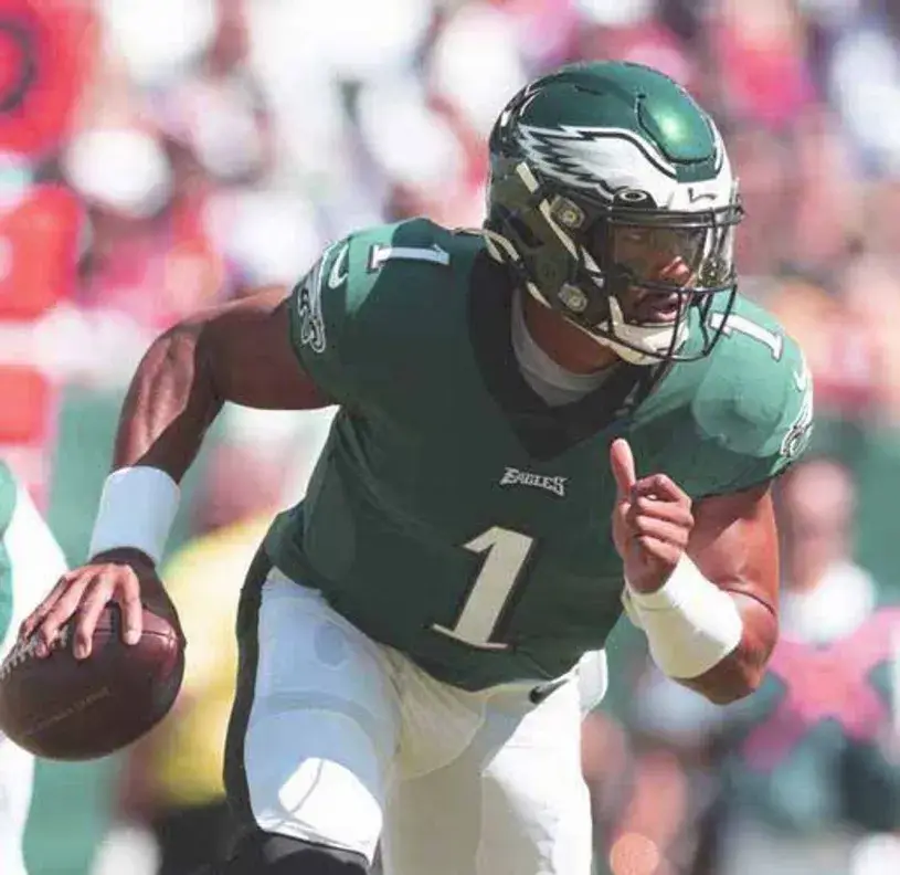JALEN HURTS  Philadelphia Eagles 1980’s Home Throwback NFL Football Jersey 