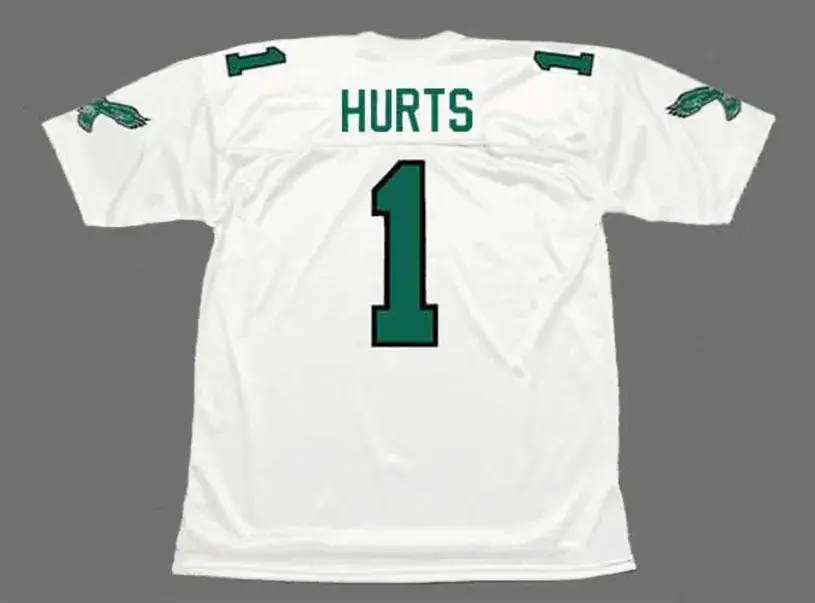 JALEN HURTS  Philadelphia Eagles 1990’s Away Throwback NFL Football Jersey 