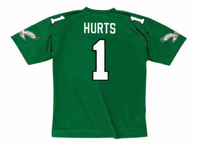 JALEN HURTS  Philadelphia Eagles 1990’s Home Throwback NFL Football Jersey 
