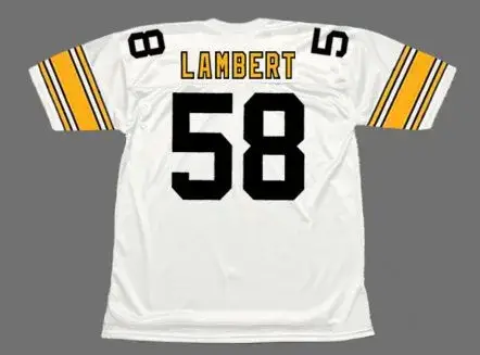 JACK LAMBERT Pittsburgh Steelers 1975 Throwback Away NFL Football Jersey 