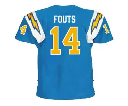 DAN FOUTS San Diego Chargers 1973 Throwback NFL Football Jersey 