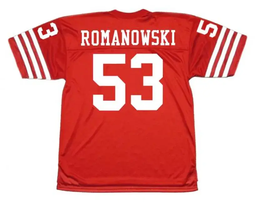 BILL ROMANOWSKI San Francisco 49ers 1988 Throwback Home NFL Football Jersey 