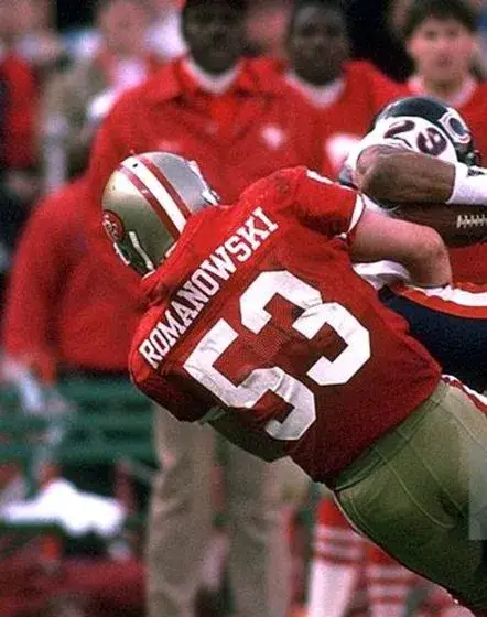 BILL ROMANOWSKI San Francisco 49ers 1988 Throwback Home NFL Football Jersey 