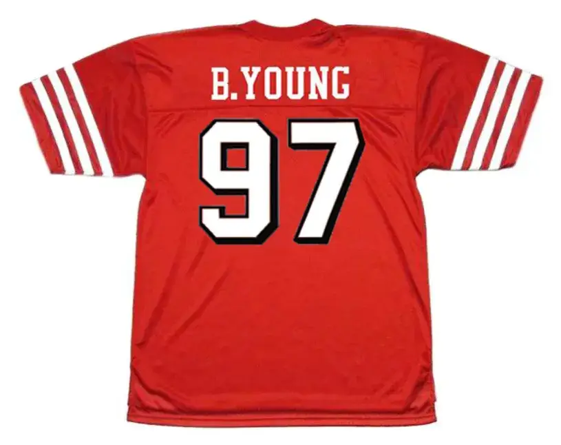 BRYANT YOUNG San Francisco 49ers 1994 Throwback Home NFL Football Jersey 