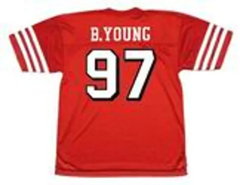 BRYANT YOUNG San Francisco 49ers 1994 Throwback Home NFL Football Jersey 
