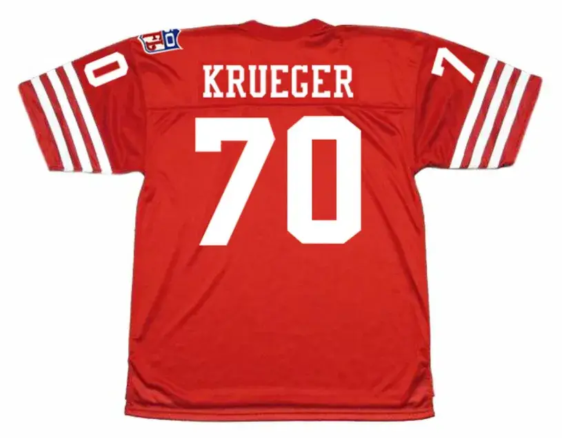 CHARLIE KRUEGER San Francisco 49ers 1969 Throwback NFL Football Jersey 