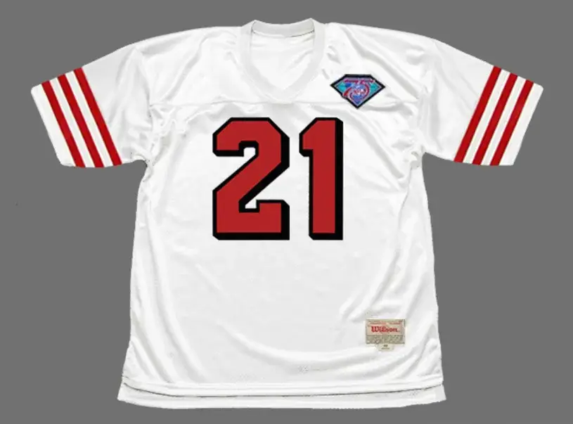 DEION SANDERS San Francisco 49ers 1994 Throwback Away NFL Football Jersey