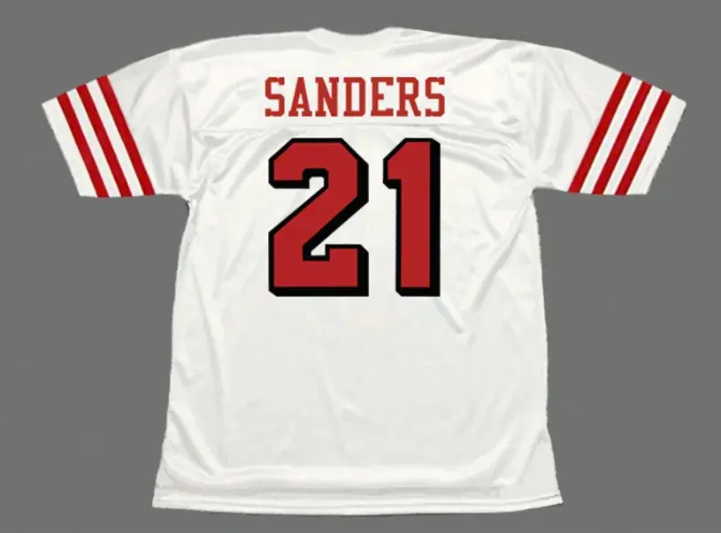 DEION SANDERS San Francisco 49ers 1994 Throwback Away NFL Football Jersey 