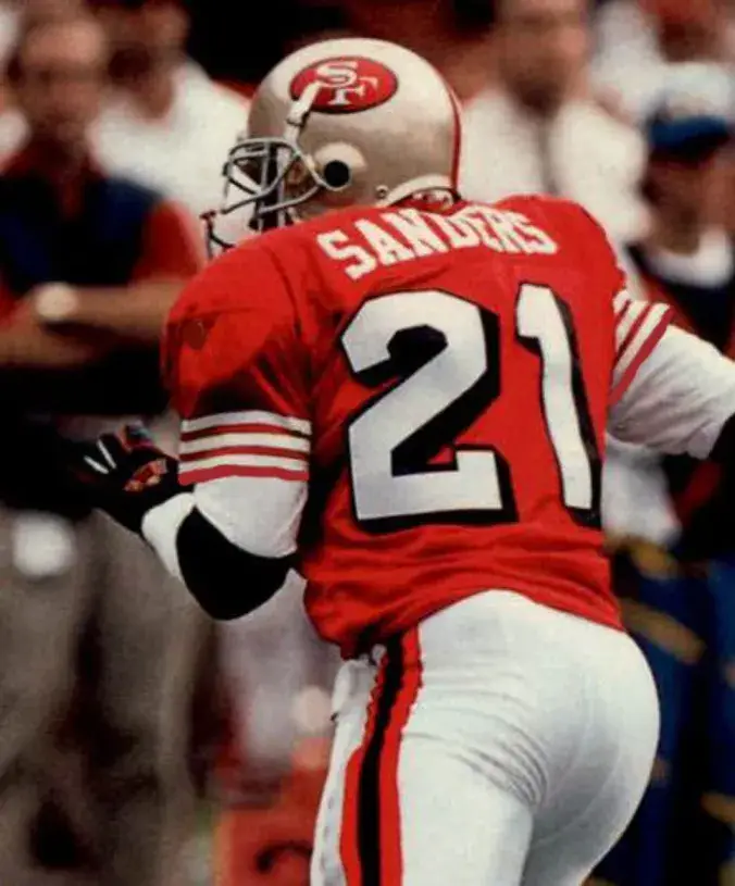 DEION SANDERS San Francisco 49ers 1994 Throwback Home NFL Football Jersey 