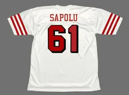 JESSE SAPOLU San Francisco 49ers 1994 Throwback Away NFL Football Jersey 