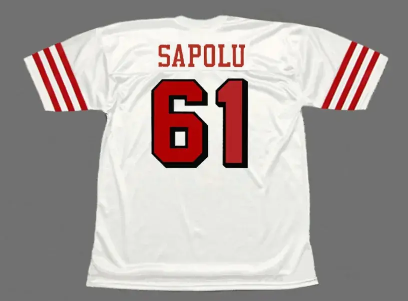 JESSE SAPOLU San Francisco 49ers 1994 Throwback Away NFL Football Jersey 