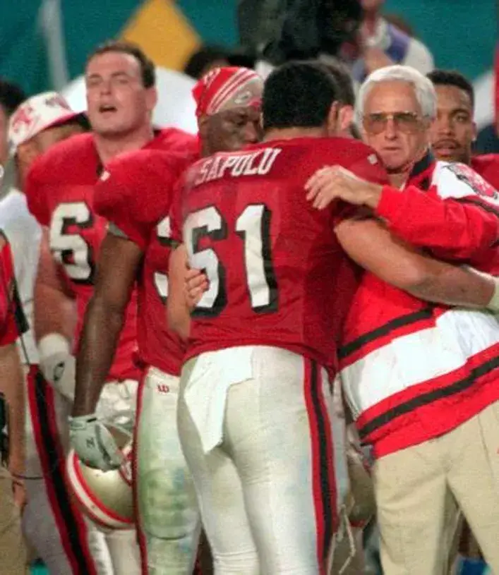 JESSE SAPOLU San Francisco 49ers 1994 Throwback Away NFL Football Jersey 