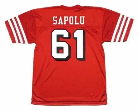 JESSE SAPOLU San Francisco 49ers 1994 Throwback Home NFL Football Jersey 