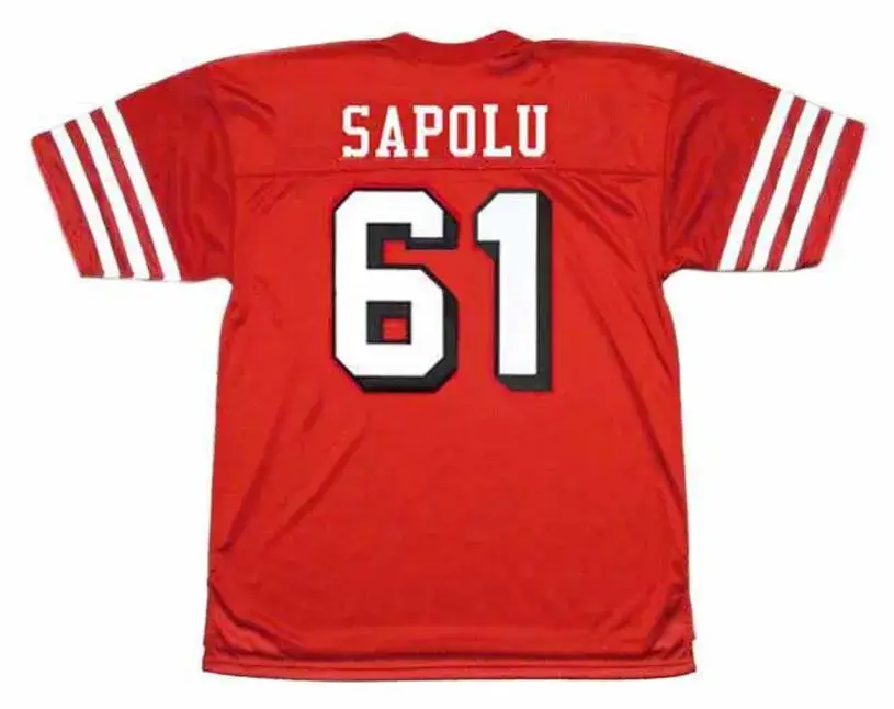JESSE SAPOLU San Francisco 49ers 1994 Throwback Home NFL Football Jersey 