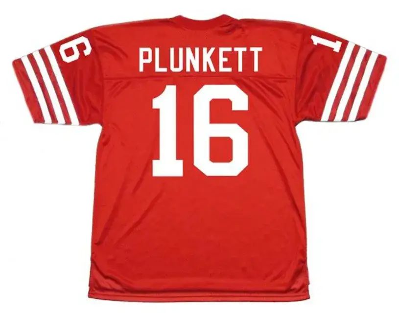 JIM PLUNKETT San Francisco 49ers 1977 Throwback Home NFL Football Jersey 