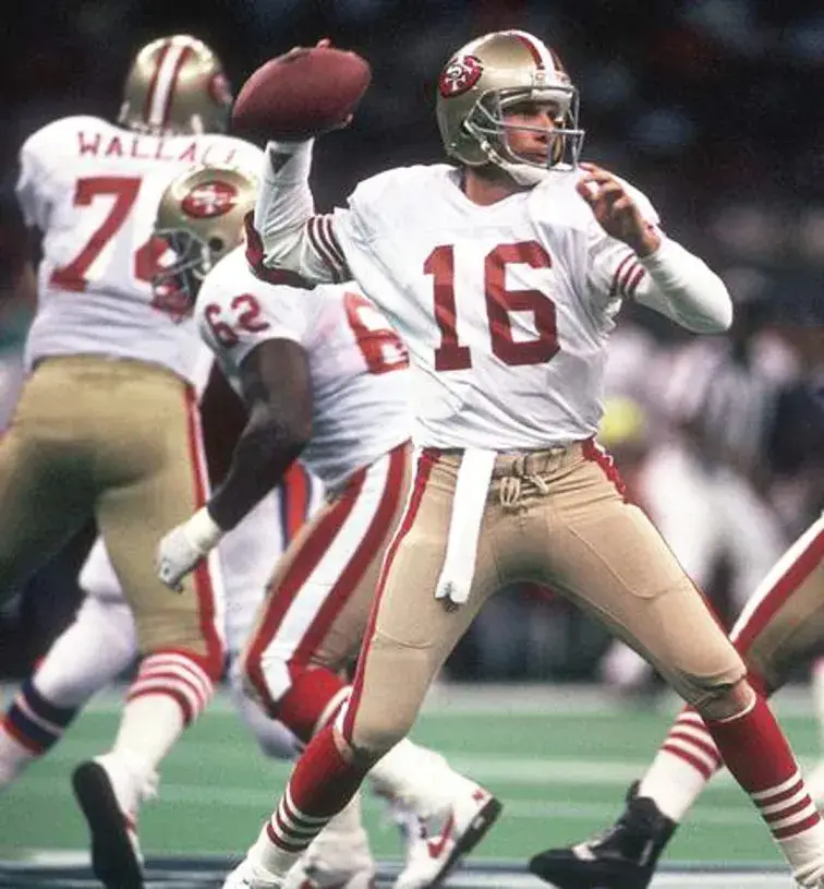 JOE MONTANA San Francisco 49ers 1989 Throwback Away NFL Football Jersey 