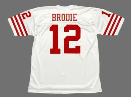 JOHN BRODIE San Francisco 49ers 1973 Throwback Away NFL Football Jersey 