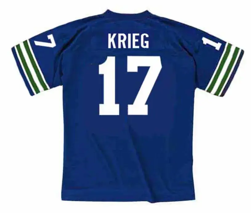 DAVE KRIEG Seattle Seahawks 1982 Throwback NFL Football Jersey 