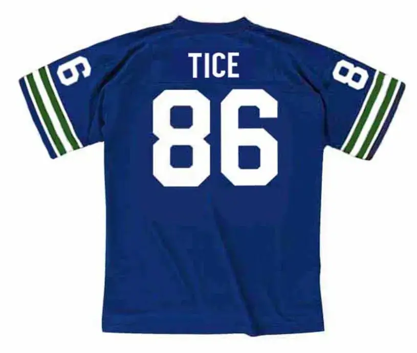 MIKE TICE Seattle Seahawks 1981 Throwback NFL Football Jersey 