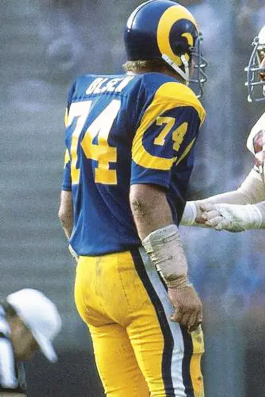 MERLIN OLSEN Los Angeles Rams 1974 Throwback NFL Football Jersey 