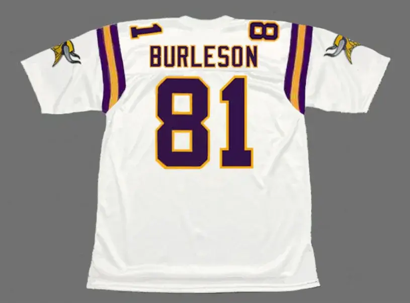 NATE BURLESON Minnesota Vikings 2004 Away Throwback NFL Football Jersey 