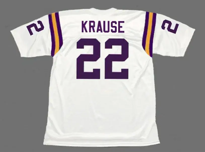 PAUL KRAUSE Minnesota Vikings 1975 Away Throwback NFL Football Jersey 