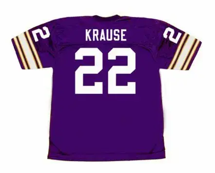PAUL KRAUSE Minnesota Vikings 1975 Home Throwback NFL Football Jersey 