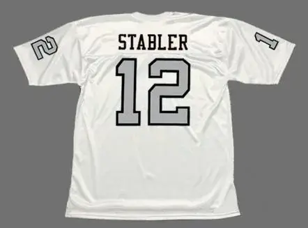 KEN STABLER Oakland Raiders 1970 Away Throwback NFL Football Jersey 