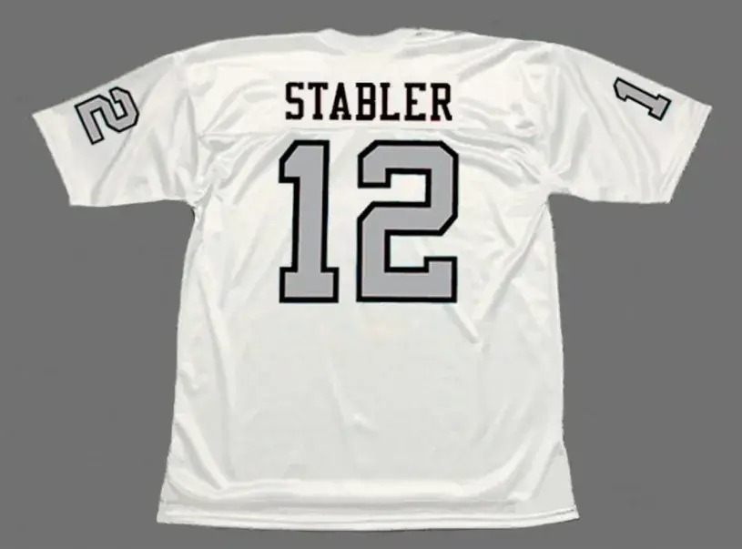 KEN STABLER Oakland Raiders 1970 Away Throwback NFL Football Jersey 