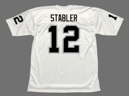 KEN STABLER Oakland Raiders 1976 Away Throwback NFL Football Jersey 