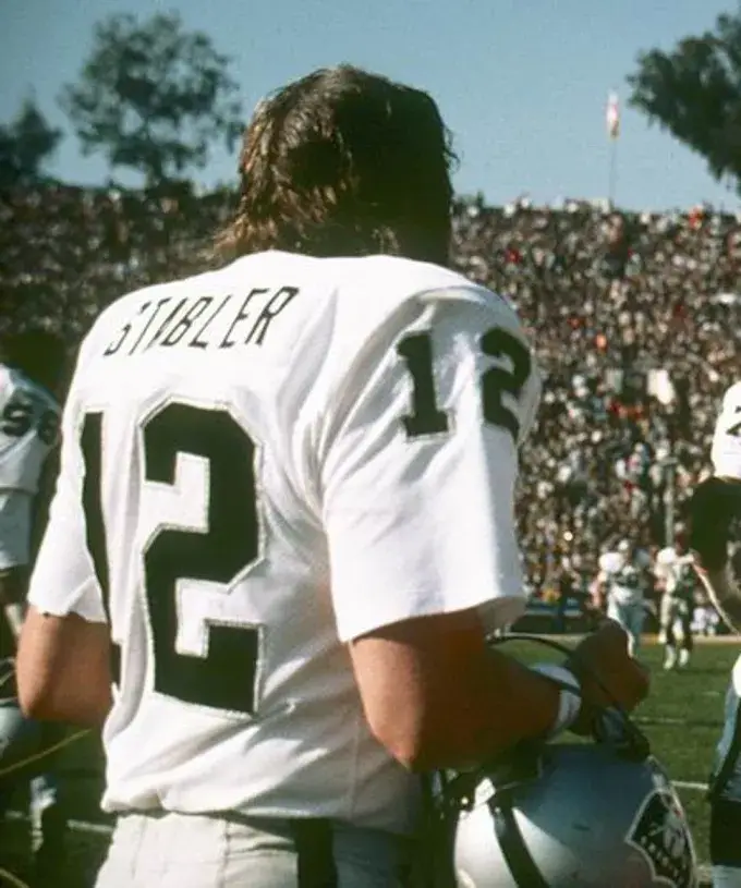 KEN STABLER Oakland Raiders 1976 Away Throwback NFL Football Jersey 