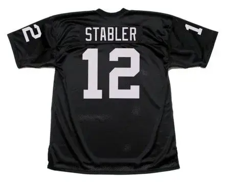 KEN STABLER Oakland Raiders 1976 Home Throwback NFL Football Jersey 
