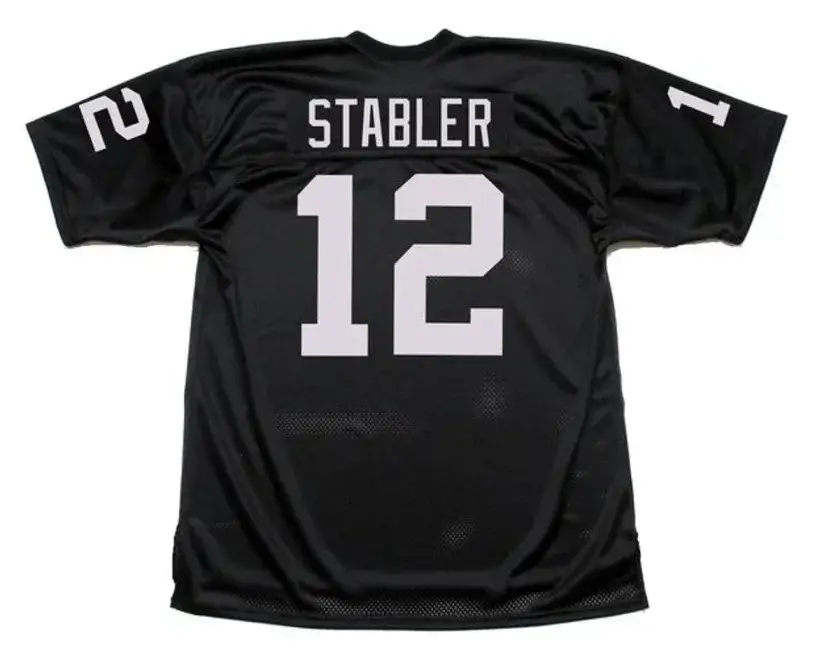 KEN STABLER Oakland Raiders 1976 Home Throwback NFL Football Jersey 
