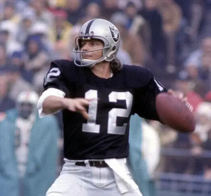 KEN STABLER Oakland Raiders 1976 Home Throwback NFL Football Jersey 