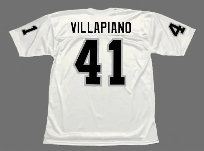 PHIL VILLAPIANO Oakland Raiders 1976 Away Throwback NFL Football Jersey 