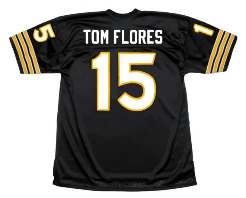 TOM FLORES Oakland Raiders 1960 Throwback Home Football Jersey 