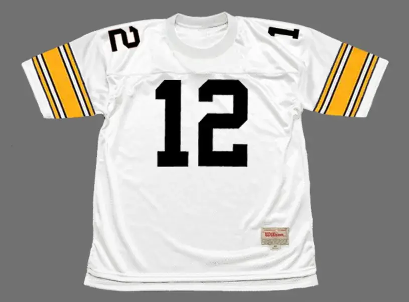 TERRY BRADSHAW Pittsburgh Steelers 1975 Throwback Away NFL Football Jersey